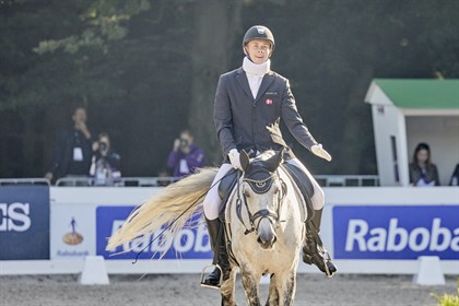 Tobias Thorning Joergensen (DEN) Grade III wins gold at the Longines FEI Para Dressage European Championship in the Freestyle. © FEI / Liz Gregg