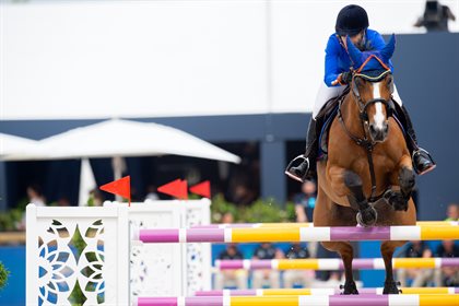 Edwina Tops-Alexander and Identity Vitseroel competing at the Global Champions Tour of Ramatuelle / Saint-Tropez. © LGCT