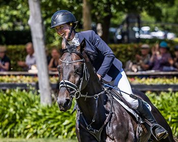 Cathryn Herbert and Wimborne Constable celebrate their CCI4*S win at Wallaby Hill. © Stephen Mowbray Photography