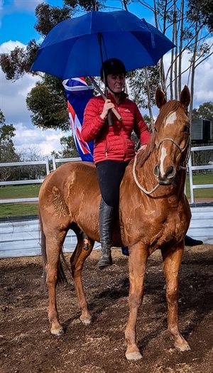 Grace had the flag and umbrella out on day one and was surprised how laid back Prize was!