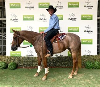 Abe Graham and Beljay First to Shine, who sold at the 2021 Nutrien sale for $32,500