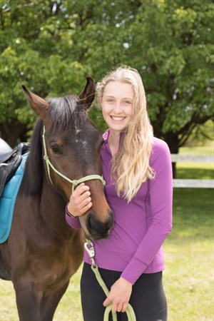 Amber and her brumby Wrangler. © PlanBphoto