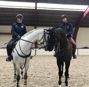 Andrew Hoy and Chris Burton training together in Belgium © Equestrian Australia