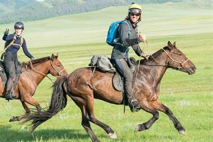 Annabel Neasham and Adrian Corby Laurence Squire @ Mongol Derby 2018