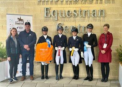 Emma Flavelle-Watts and Scarlatti Mio VSR scored 72.57% to win the CDN Inter A/B Freestyle. Image: Roger Fitzhardinge.