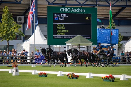 Boyd Exell won again today in the second dressage test