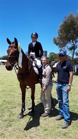 Brett Cantle at the 2019 Australian International 3DE with student Amilia Schooley and her horse Grande Exito. Supplied by Brett Cantle.