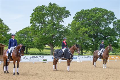 Carl Hester and Fame, Charlotte Dujardin and Imhotep, and Jayden Brown with WillingaPark Quincy B. Image: Boots & Hooves Photography