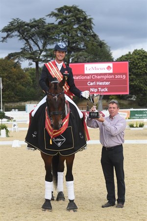Carl Hester and Nip Tuck at the National Dressage Championships at Stoneleigh Park © Charlotte Dujardin Facebook page