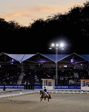 Cathrine Dufour on Atterupgaards Cassidy, who placed in bronze medal position in the Grand Prix Special at the European Championships. © Liz Gregg/FEI
