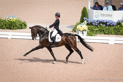 Charotte Dujardin returns on Mount St John Freestyle - © Michelle Terlato
