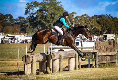 Finishing on her dressage score and winning the Minijumbuk CCN1*, was Asha Warnock riding Alhambra Calligraphy. © Manning Photography
