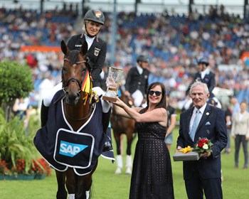 Ingrid Klimke and SAP Hale Bob OLD, winners of the SAP Cup at 2019 CHIO Aachen - © Roger Fitzhardinge