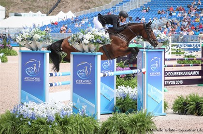 Ingrid Klimke had the last jump curse on SAP Hale Bob OLD to finish third - © Michelle Terlato