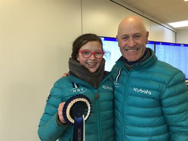 Isabel Finemore, pictured here with Andrew Hot following her first competition result with Rutherglen. Photo supplied.
