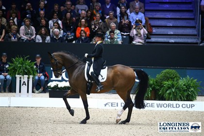 Isabell Werth and Emilio were second in the Grand Prix at the FEI Dressage World Cup in Lyon © PSV