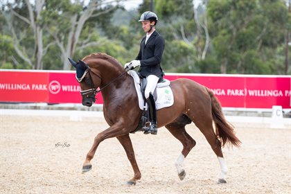Jayden Brown and WillingaPark Fangio at Dressage by the Sea. © Simon Scully