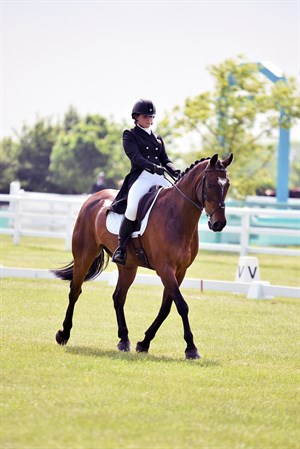 Katie Riley and Versace Biscuit lead the CCIJ1* after the dressage at Tattersalls - © Tattersalls International Horse Trials