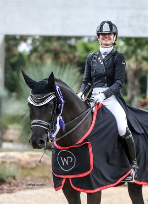 Kelato Animal Health Intermediate Freestyle winner Nicole Tough & Ferragamo 72.645% © Amy-Sue Alston
