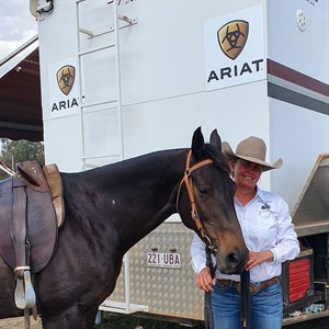 Kerry Turner and Hingis at the Warwick Gold Cup, proudly supported by Ariat Australia