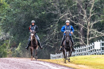 Local riders Akhmed Pshunov and Brook Sample finish last year’s FEI ride at Stirling’s Crossing Equestrian Complex © Sarah Sullivan Photography