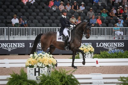 Mary Hanna and Boogie Woogie 6 scored 68.323% in the Grand Prix - © Michelle Terlato