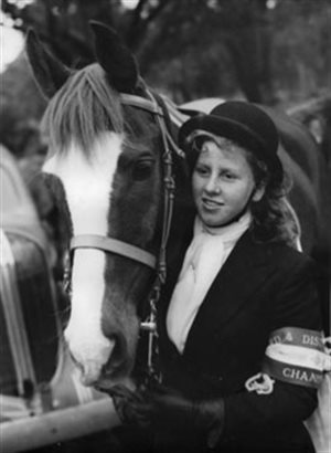 Maureen Walker as a sixteen-year-old competing at the Sydney Royal Show. © Marena Stud