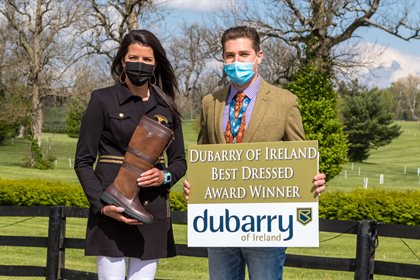 Meghan O'Donoghue and Kyle Ziegler, Dubarry Senior Events Team Manager. © Red Bay Stock
