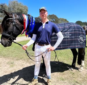 Open C Grade Champions, Ethan Height and Charcoal Park Aureo. Image: Merricks Pony Club.