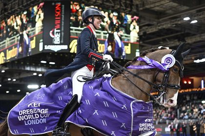 Lottie Fry riding Everdale. Image: London International Horse Show/Peter Nixon