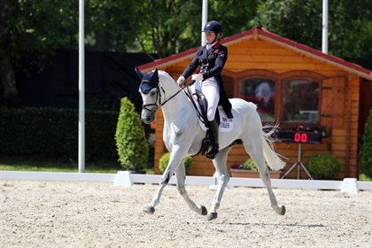 Piggy March (Halo) lead the way after dressage in the CCI4*-L Bit-Media