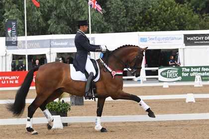 Portugal's Luis Principe won the FEI CDI Intermediate I aboard James Walker's R.S.Raphael © Hartpury's Festival of Dressage