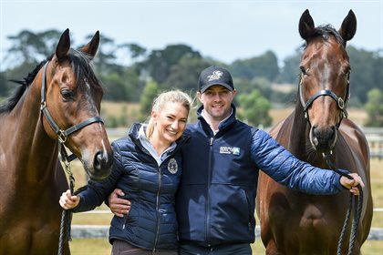 Racing Victoria Acknowledged Retrainers Sam Cesnik and Chris Height of Spring Creek Equine. © Racing Photos
