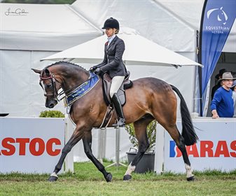Rebecca Farrow won OTT Ridden Hack on Stage Presence at this year's Barastoc Horse of the Year © LMG Photographics