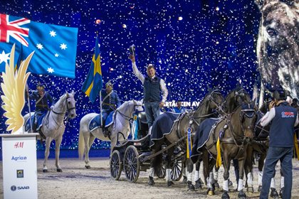 Boyd Exell at FEI Driving World Cup™ 2021/2022 Western European League - Stockholm (SWE). © FEI/Roland Thunholm