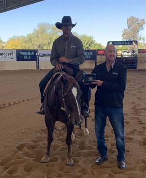 Scone local Warwick Screen aboard I’m Smooth won the Scone RSL Limited Open Final. © NCHA
