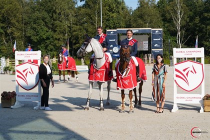 Simon Delestre riding Hermes Ryan and Bart Bles riding Gin D. © Sportfot