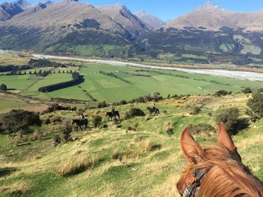 The river valley below, with the group on our tail - © Chloe Chadwick