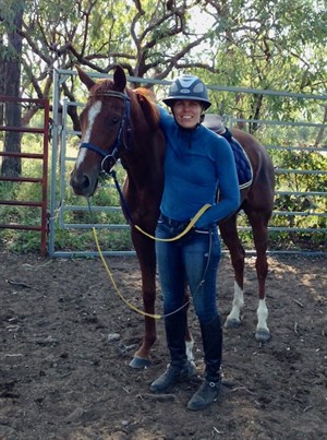 This young race horse needed a total attitude readjustment. So she was lucky enough to do a days mustering! © Sally Kirkwood
