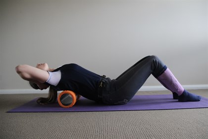 Thoracic extensions with a foam roller
