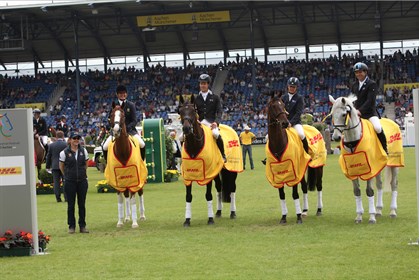 What a line up! Our winning Eventing team - Sonja Johnson, Chris Burton, Sammi Birch and Shane Rose - © Roger Fitzhardinge